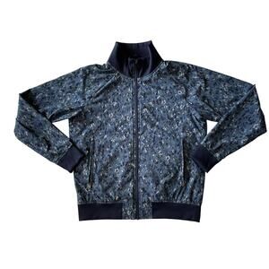 Athleta Women’s Blue Camo Brooklyn Bomber Jacket II Size Medium Zip Front